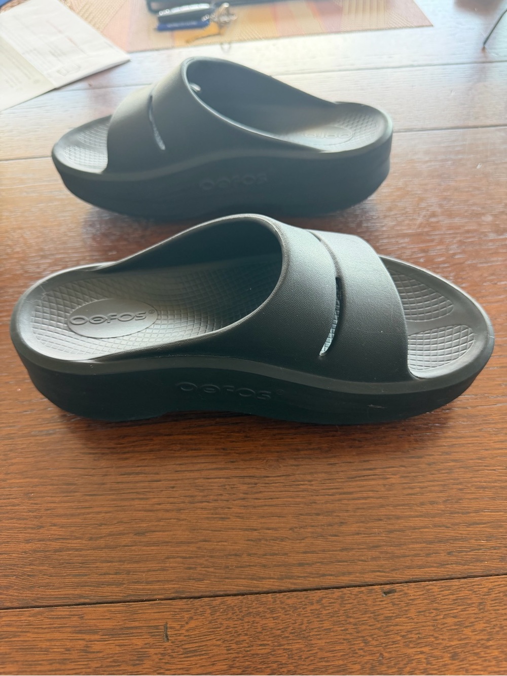 OOFOS Black Women's Slide Sandals - Picture 3 of 6
